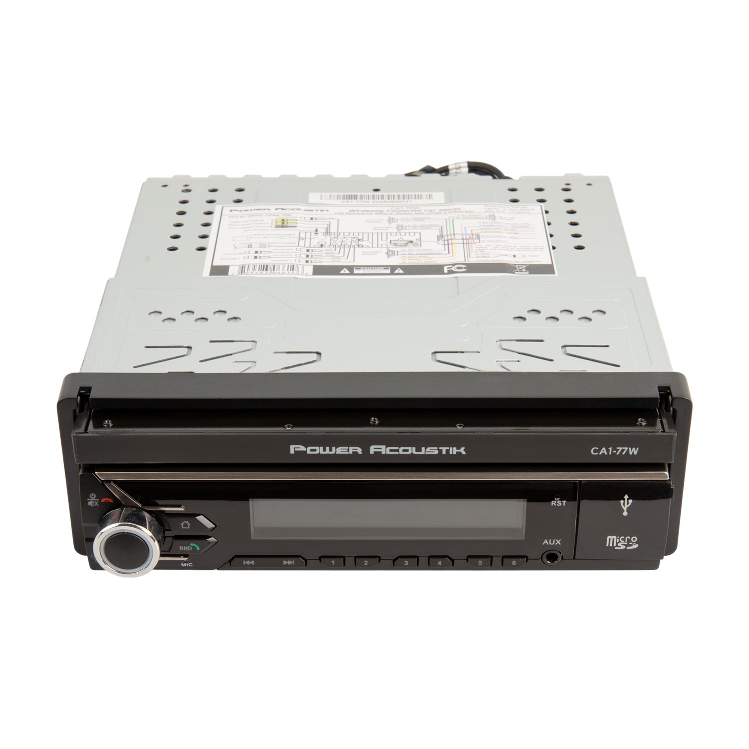 CA1-77W | 1-DIN Digital Media Car Stereo w/ Wireless Apple CarPlay, Android Auto, Bluetooth Connectivity, & Motorized 7" LCD