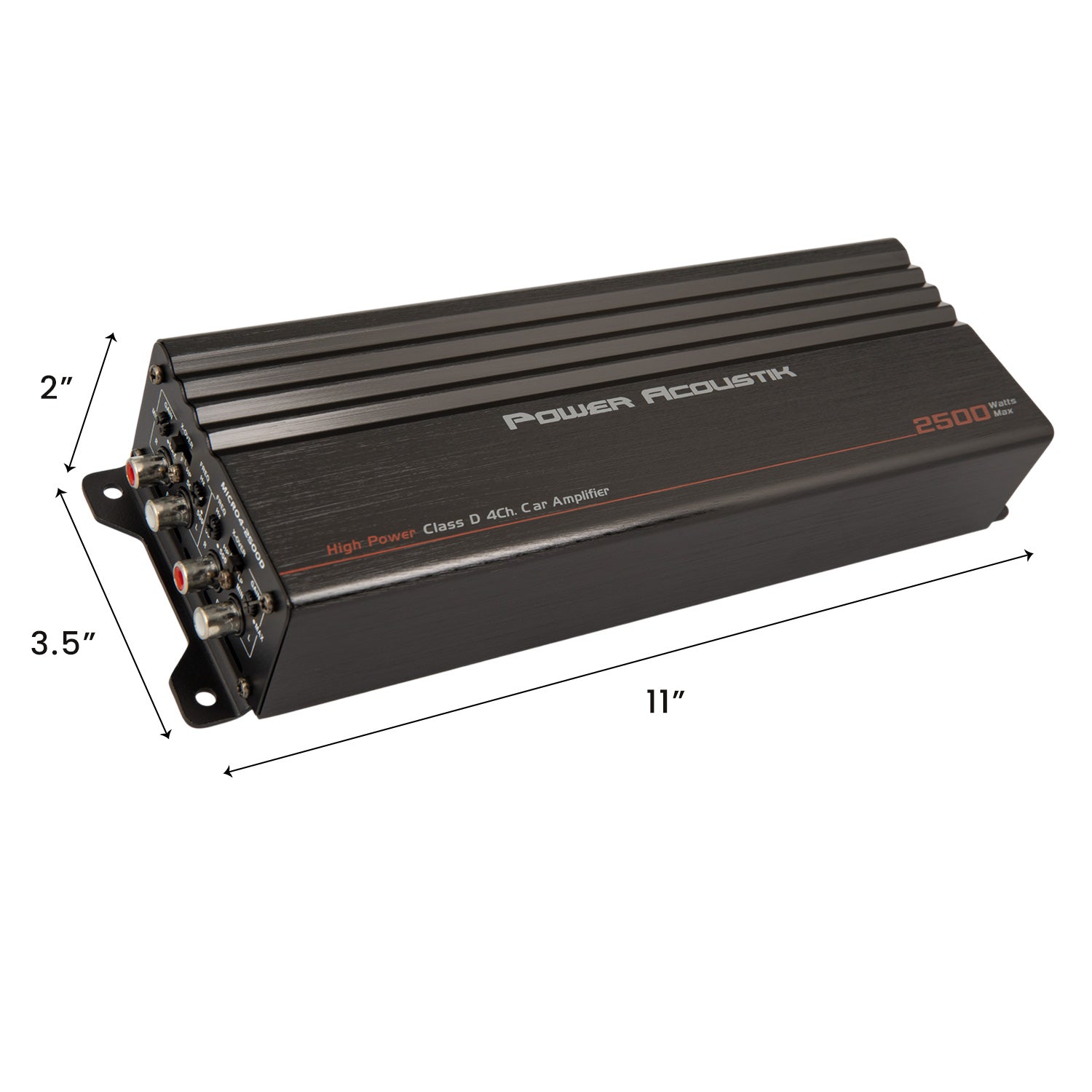 MICRO4-2500D | 2,500W Class D Compact 4-Channel Car Amplifier