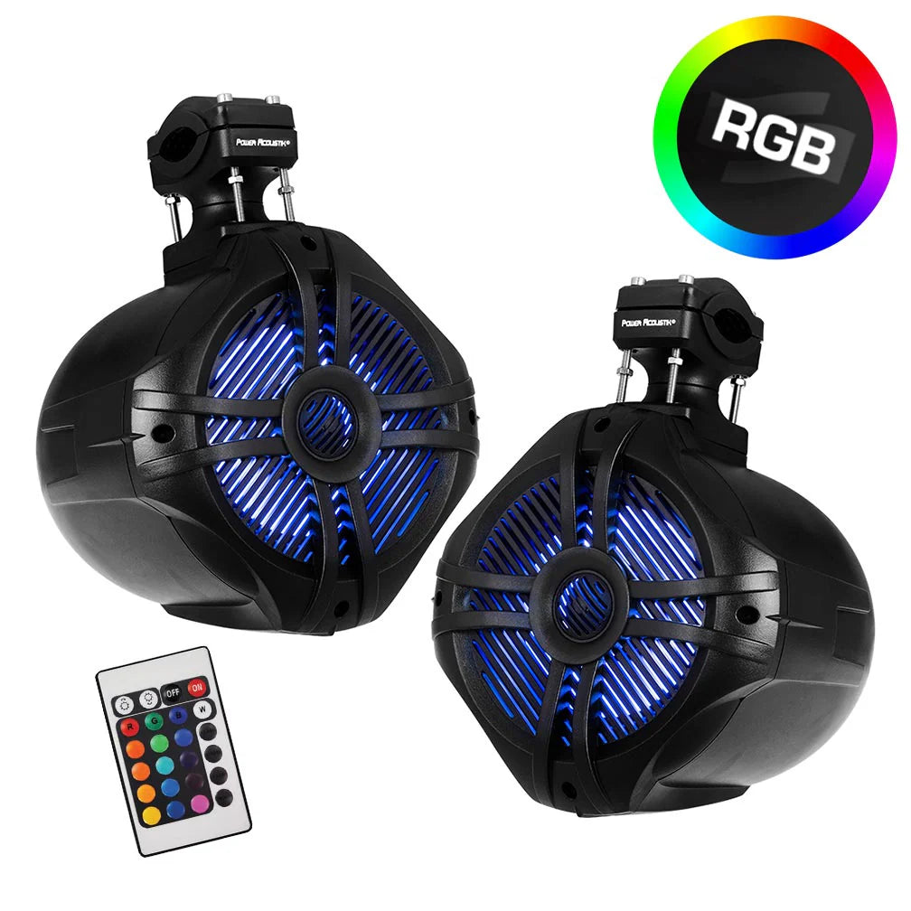 MWT-80BL | 8-Inch Waterproof RGB Lighting Marine Wake Tower