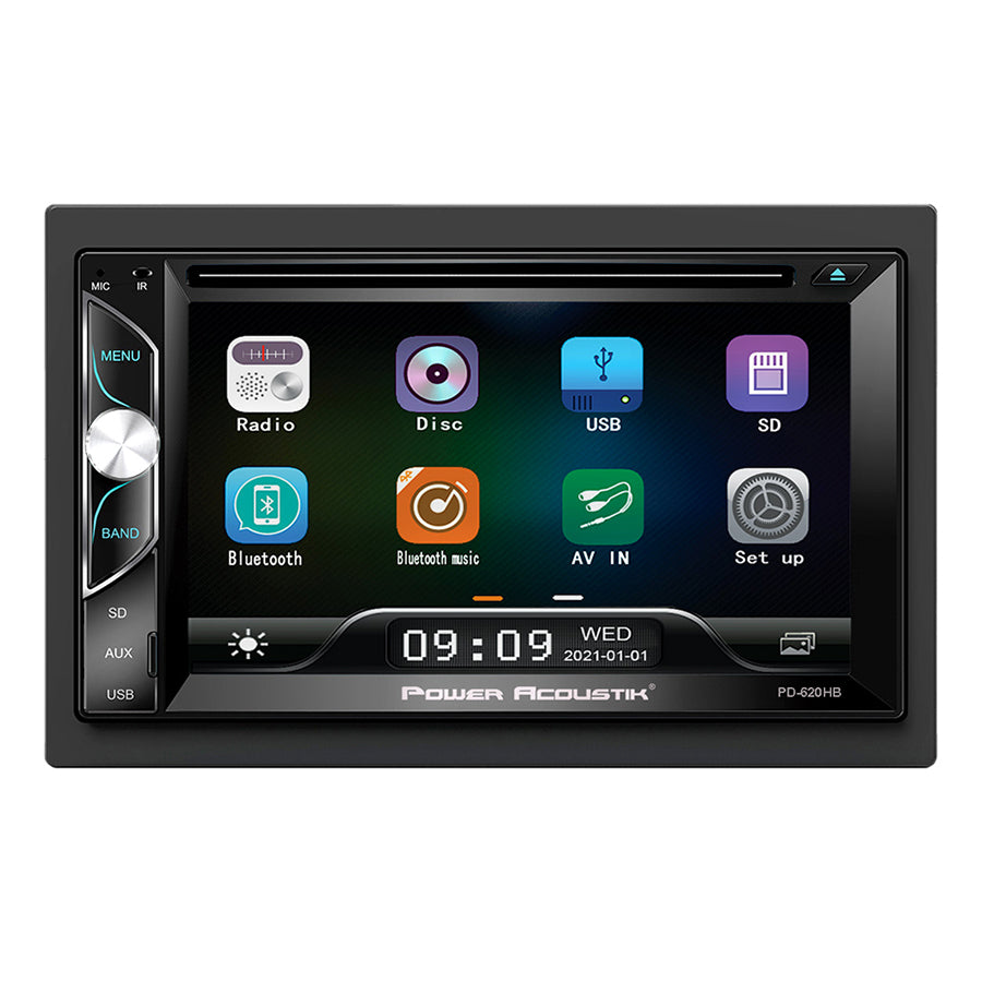 PD-620HB | Double DIN DVD AM/FM Receiver 6.5-Inch Touchscreen Monitor and Mobile Link MHL Input