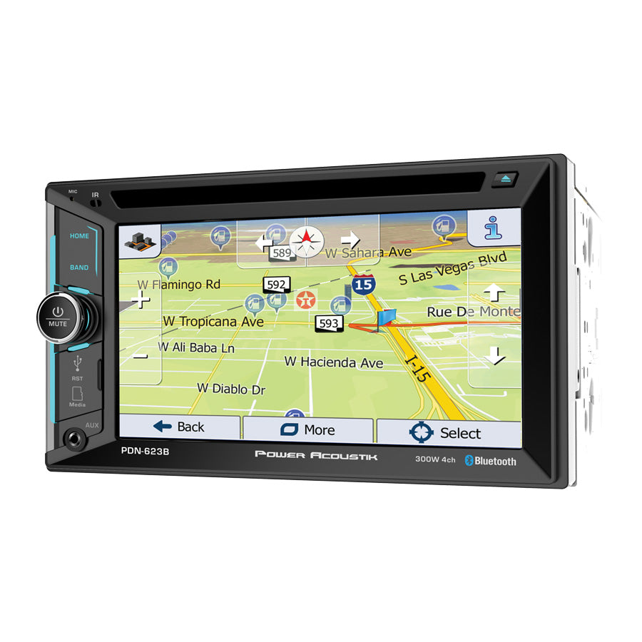PDN-623B | 300W 6.2-Inch Double DIN DVD, CD/MP3 Car Stereo with Bluetooth & GPS Navigation