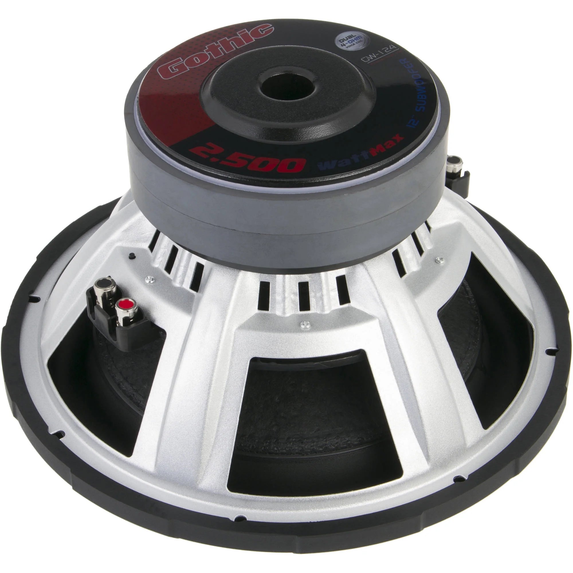 Power Acoustik Gothic GW-124 12" 2500W Max Dual 4-Ohm Subwoofer with Flax Fiber Cone
