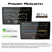 Power Acoustik CPAA‑10MW 10.6″ Floating Touchscreen Head Unit | Wireless CarPlay® & Android Auto™ | Mechless 2-DIN Stereo