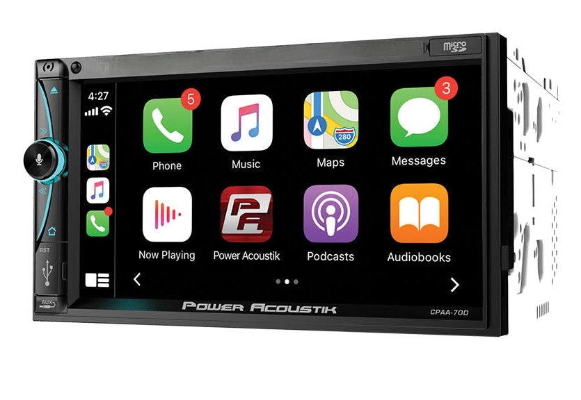 Power Acoustik CPAA-70D Double DIN Car Stereo with Wireless Apple CarPlay® & Android Auto™