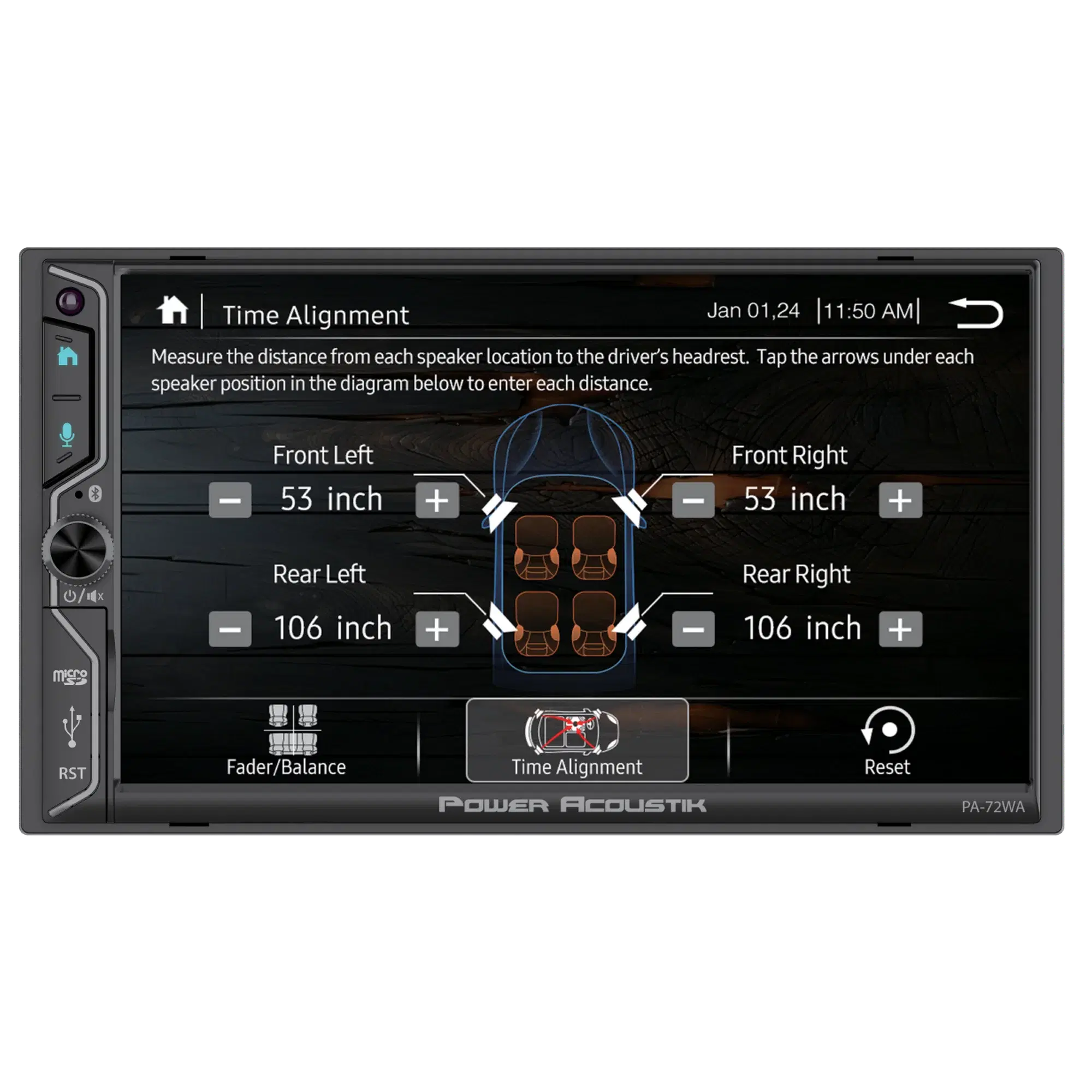 Power Acoustik PA-72WA 2-DIN Car Stereo Head Unit – 7” Touchscreen, Wireless Apple CarPlay & Android Auto, Bluetooth, USB, DSP Audio, Backup Camera Support