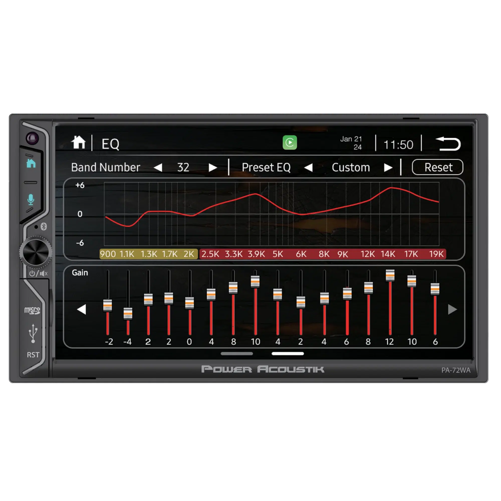 Power Acoustik PA-72WA 2-DIN Car Stereo Head Unit – 7” Touchscreen, Wireless Apple CarPlay & Android Auto, Bluetooth, USB, DSP Audio, Backup Camera Support