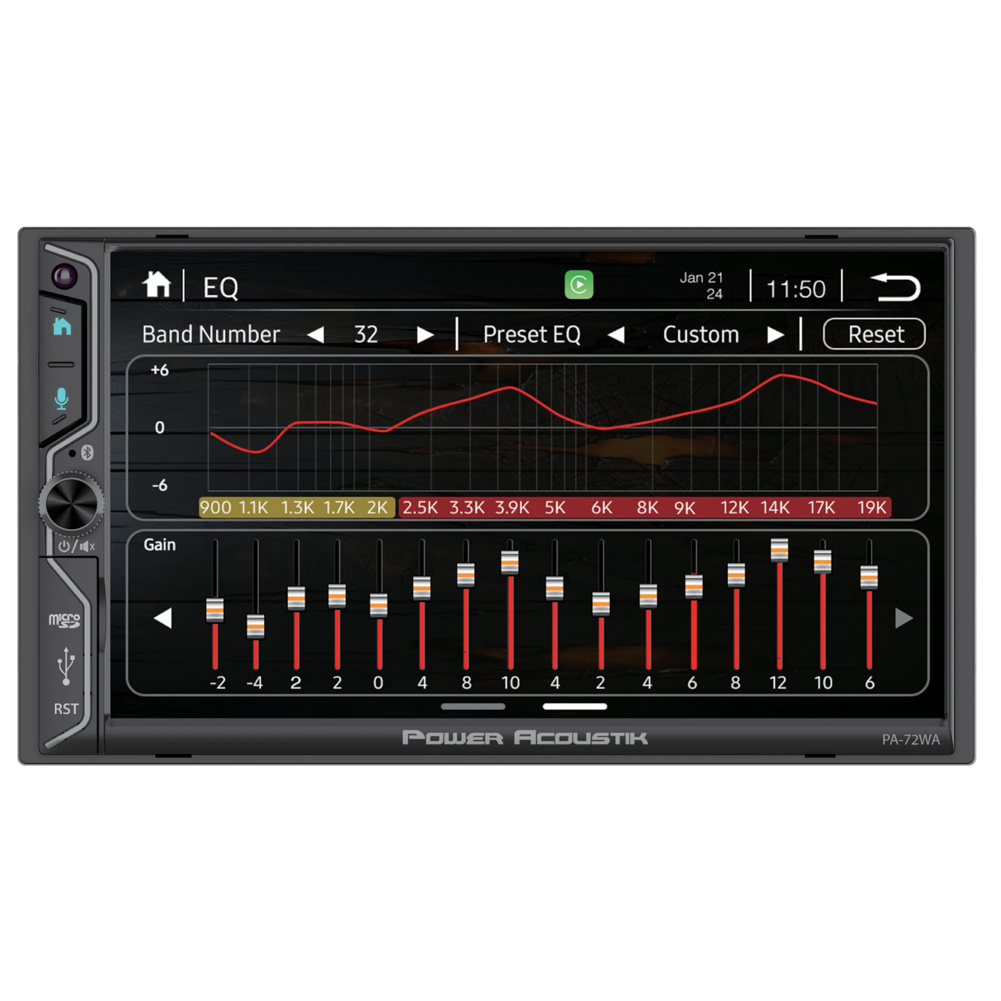 Power Acoustik PA-72WA 2-DIN Car Stereo Head Unit – 7” Touchscreen, Wireless Apple CarPlay & Android Auto, Bluetooth, USB, DSP Audio, Backup Camera Support