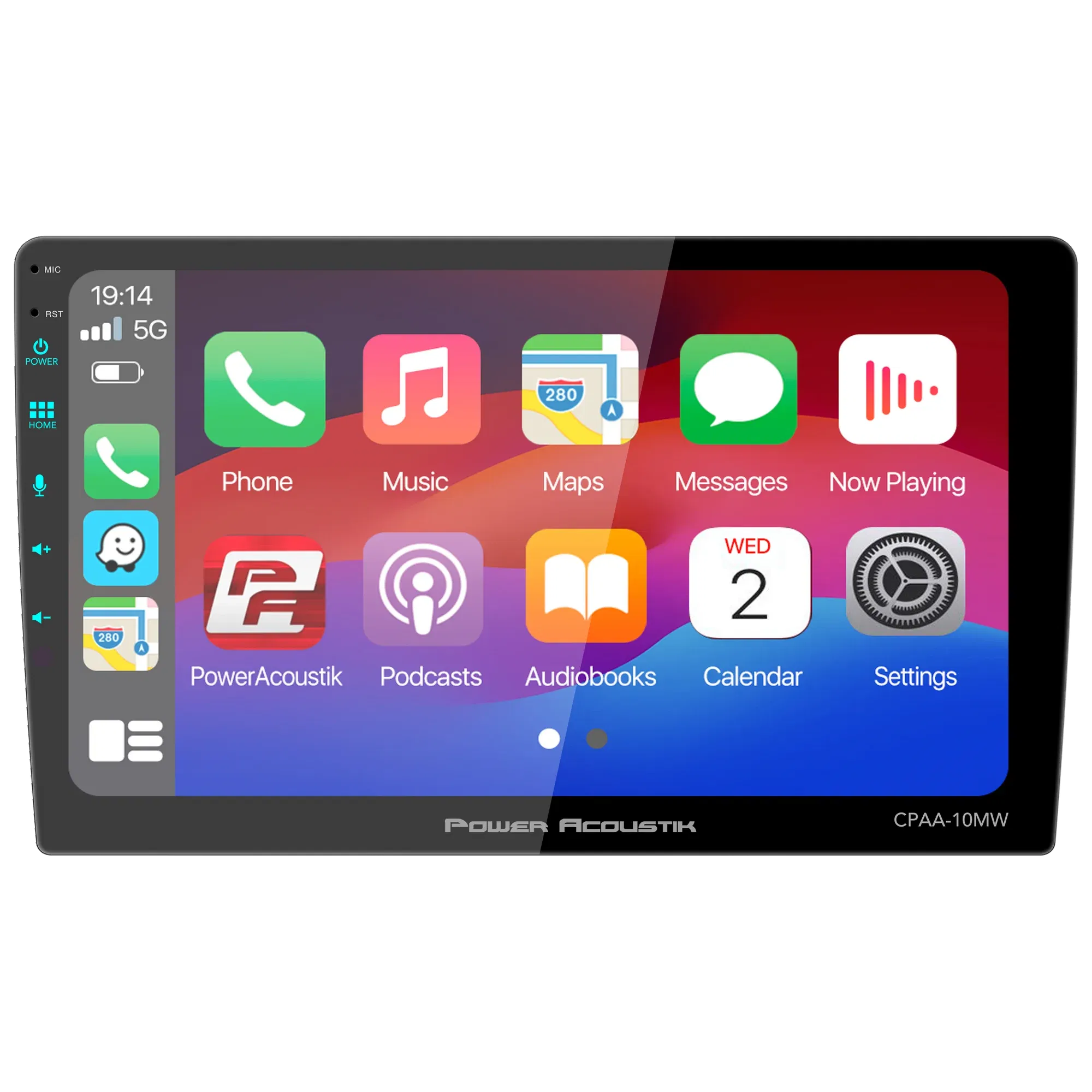 Power Acoustik CPAA‑10MW 10.6″ Floating Touchscreen Head Unit | Wireless CarPlay® & Android Auto™ | Mechless 2-DIN Stereo