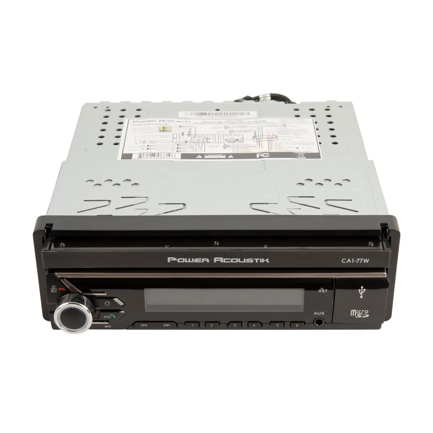 CA1-77W | 1-DIN Digital Media Car Stereo w/ Wireless Apple CarPlay, Android Auto, Bluetooth Connectivity, & Motorized 7" LCD