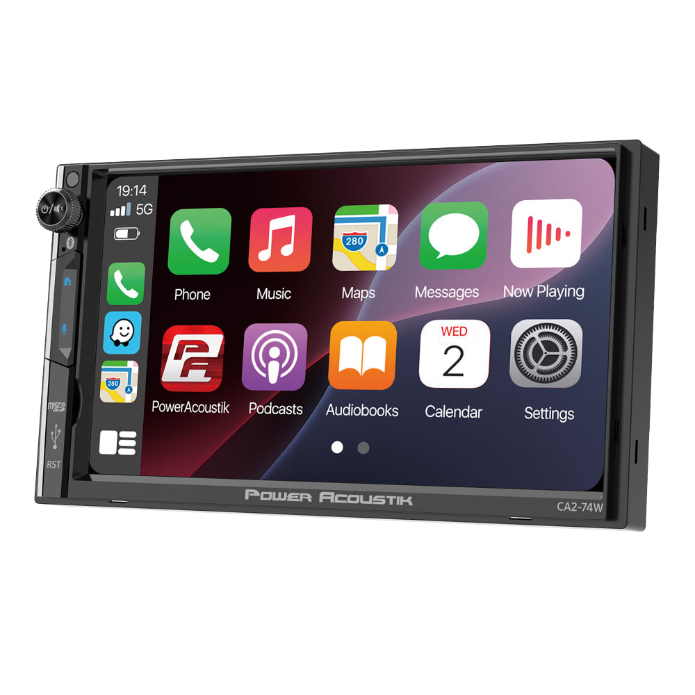 CA2-74W | 2-DIN Digital Media Car Stereo w/ Wireless Apple CarPlay & Android Auto, Bluetooth, & 7” LCD