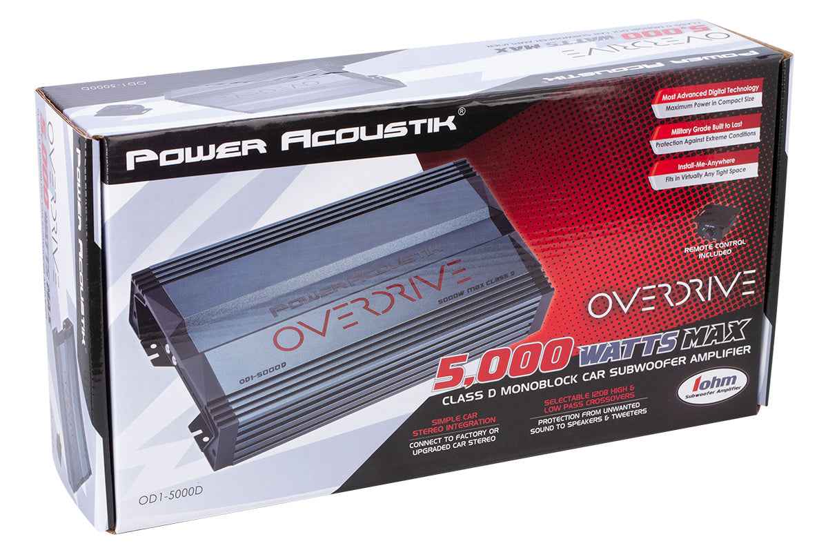 OD1-5000D | 5000W Class D Car Audio Subwoofer Amplifier – Power