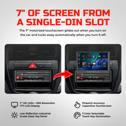Power Acoustik PA-71WA Single DIN Car Stereo w/ 7" Motorized Touchscreen, Wireless Apple CarPlay and Android Auto, Bluetooth