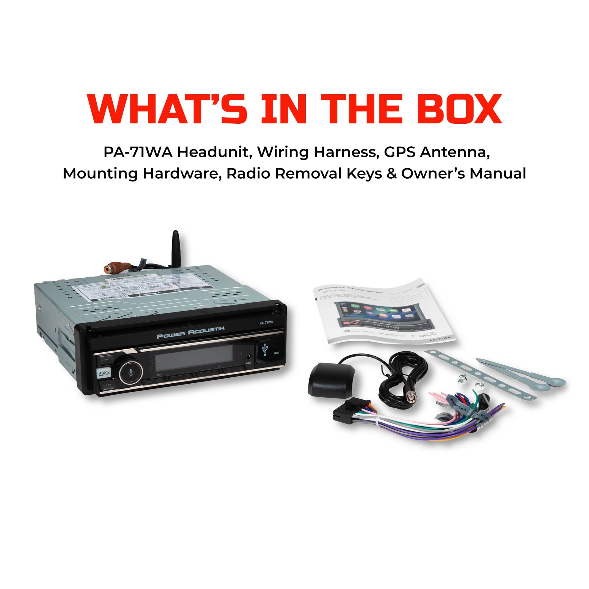 PA-71WA Headunit, Wiring Harness, GPS