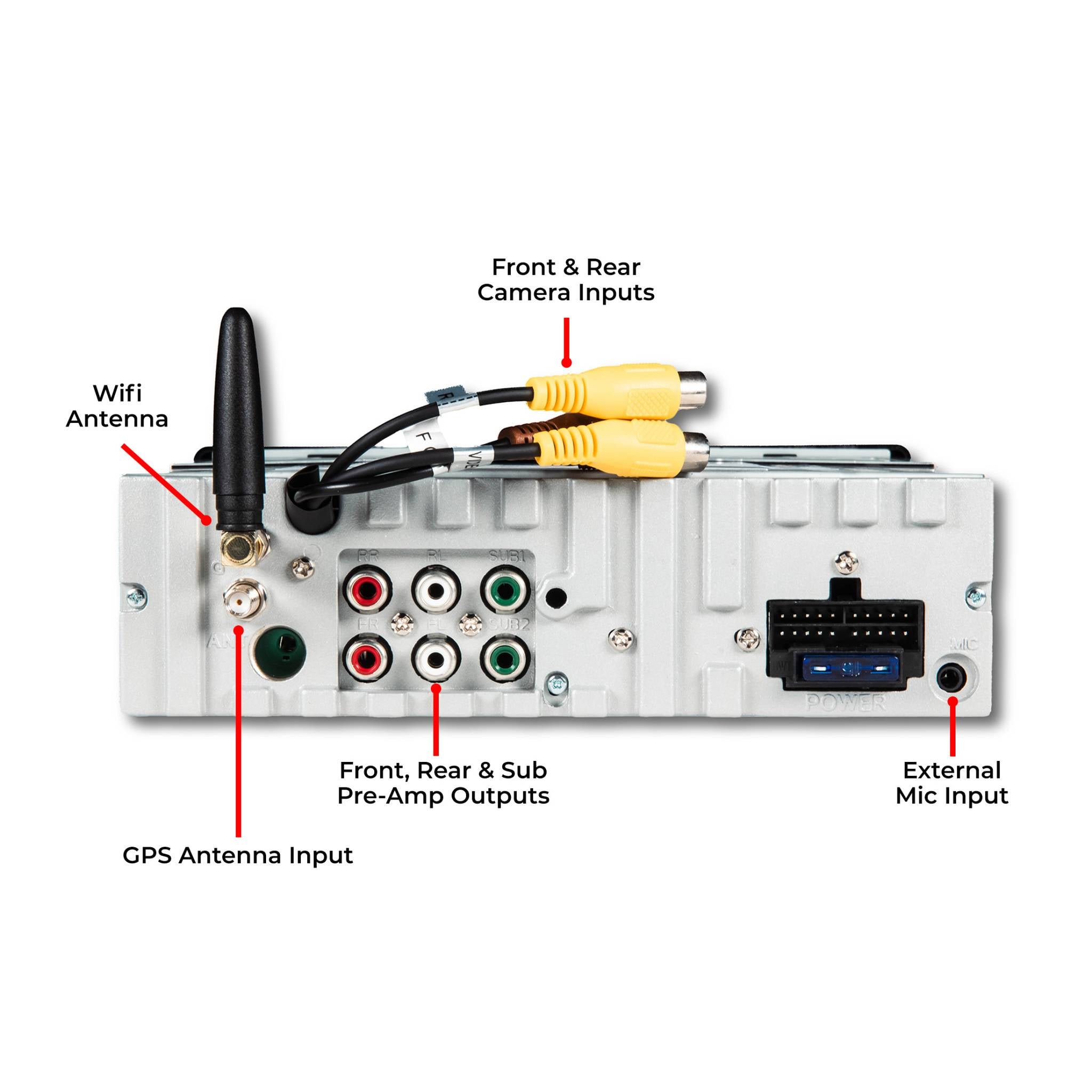 Car audio system — front/rear