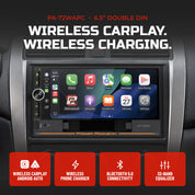 Power Acoustik PA-72WAPC 7" 2-DIN Car Stereo, Wireless Apple CarPlay and Android Auto, Bluetooth, Wireless Charging