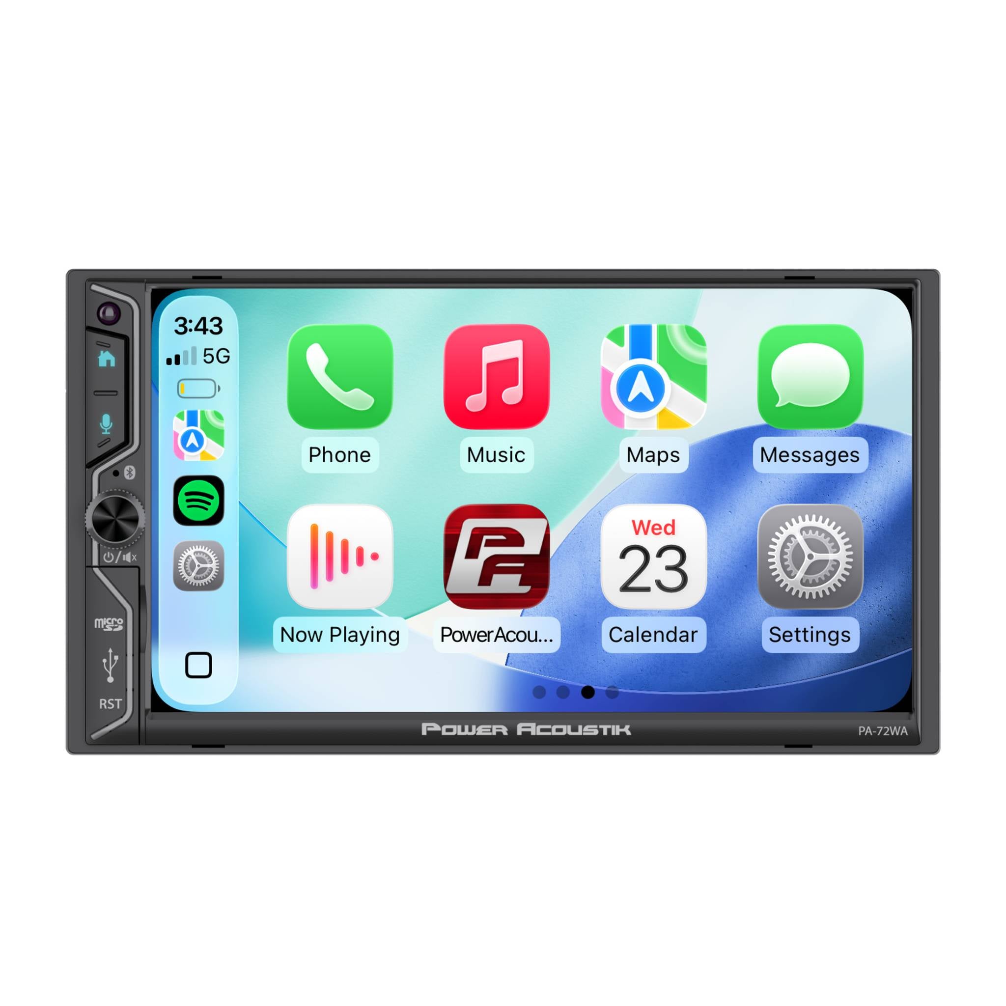 Power Acoustik PA-72WA 2-DIN Car Stereo Head Unit – 7” Touchscreen, Wireless Apple CarPlay & Android Auto, Bluetooth, USB, DSP Audio, Backup Camera Support Power Acoustik