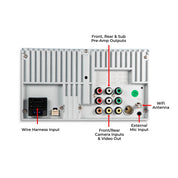 Back of radio with antenna