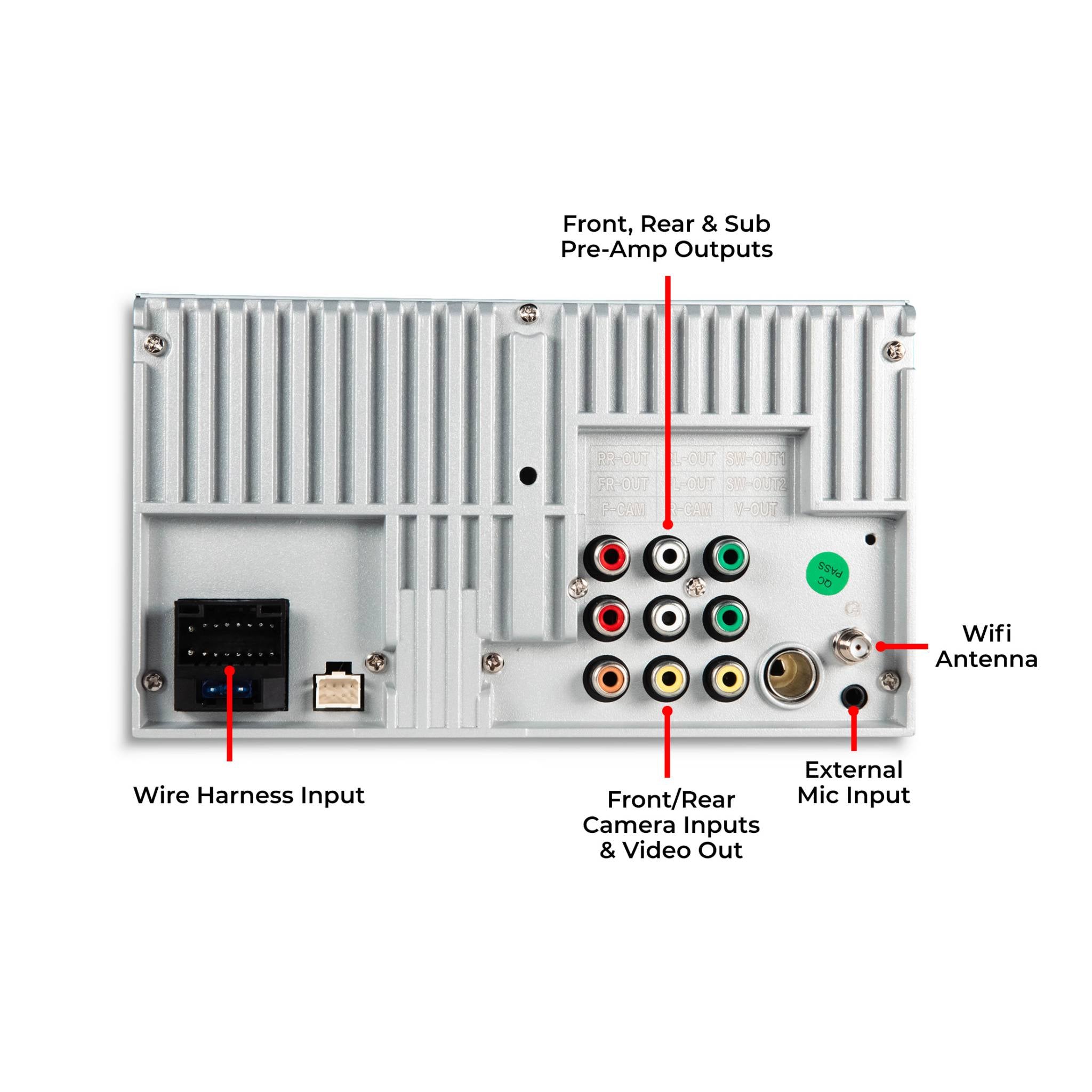 Back of radio with antenna