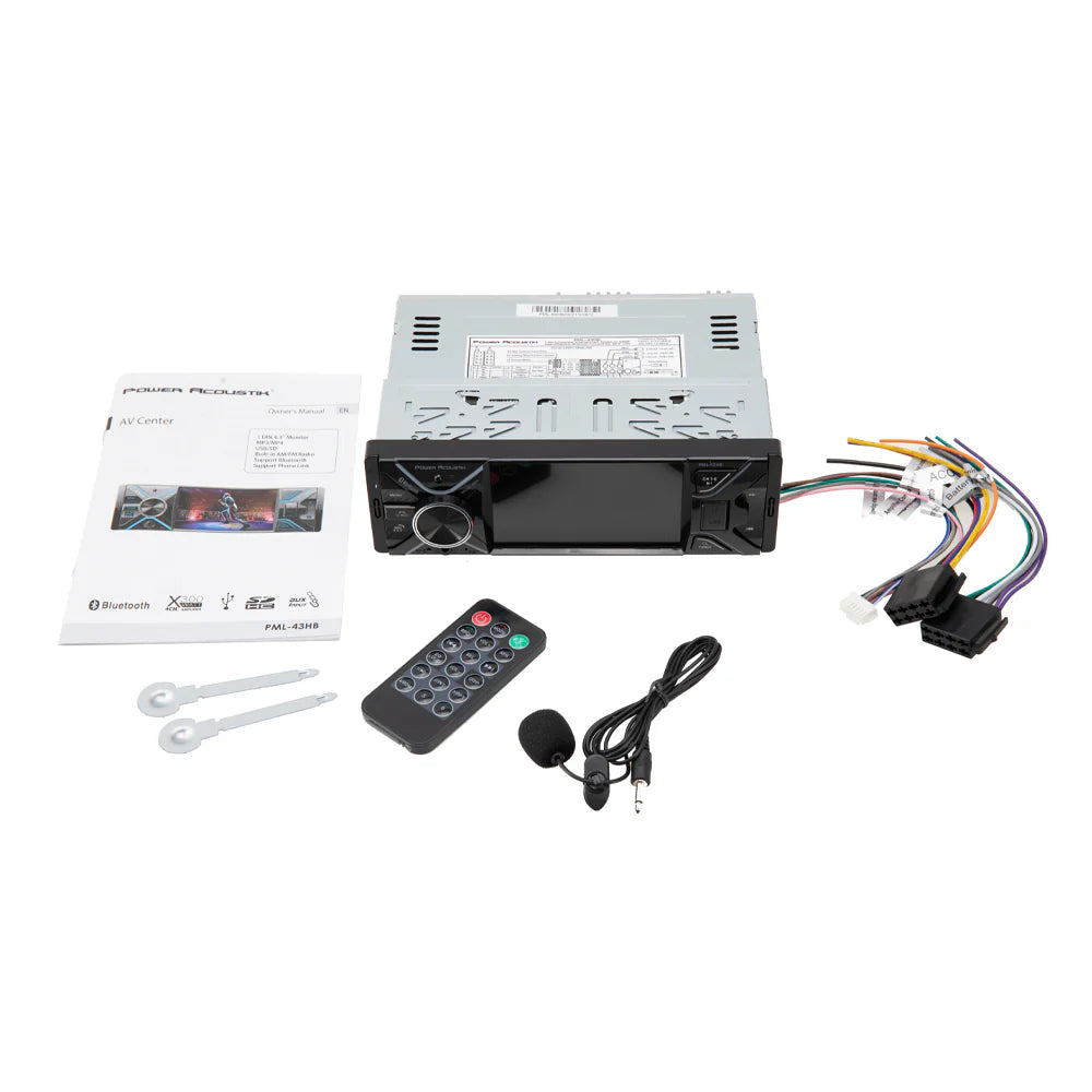 PML‐43HB | 1-DIN Digital Media Car Stereo w/ Bluetooth Connectivity & 4.3" LCD