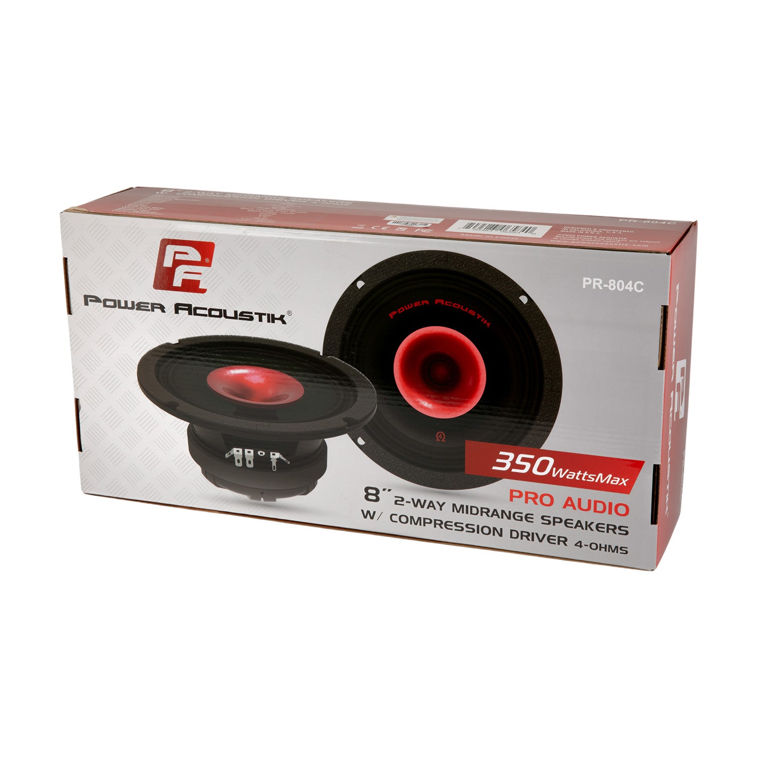 PR-804C | 8" 2-Way Midrange Pro Audio Speakers w/ Compression Tweeter (Pair)