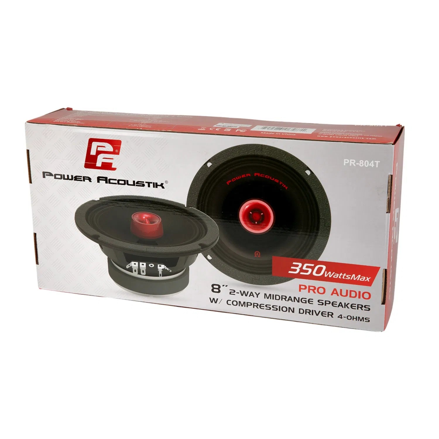 PR-804T | 8" 2-Way Midrange Pro Audio Speakers w/ Bullet Tweeter (Pair)