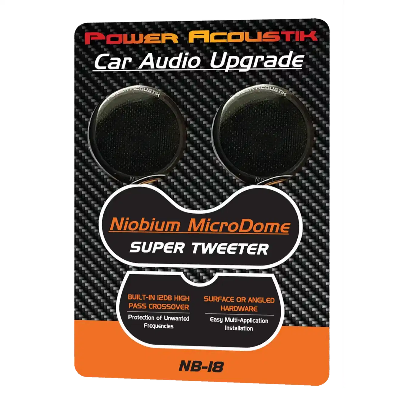 NB-18 | 200 Watt Max Super Tweeter for Car Stereo, Niobium Micro Dome, Polypropylene Diaphragm (Pair)