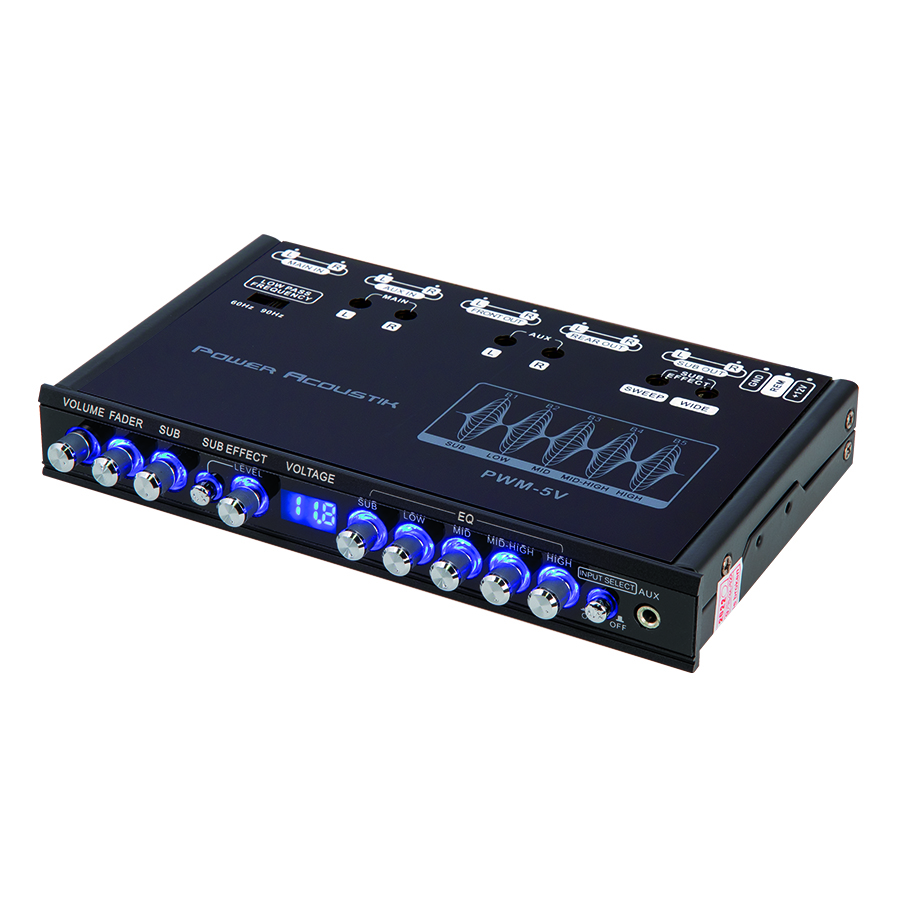 POWER ACOUSTIK PWM-16 CAR 4-BAND EQUALIZER W/ BUILT-IN PRE-AMP & SUB CONTROL